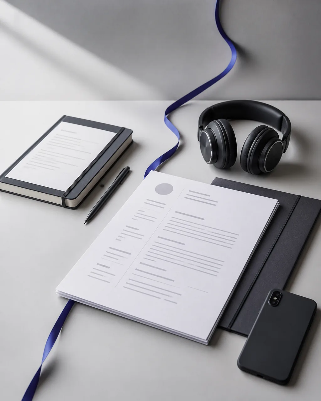 A prepared resume and notebook arranged for the next application